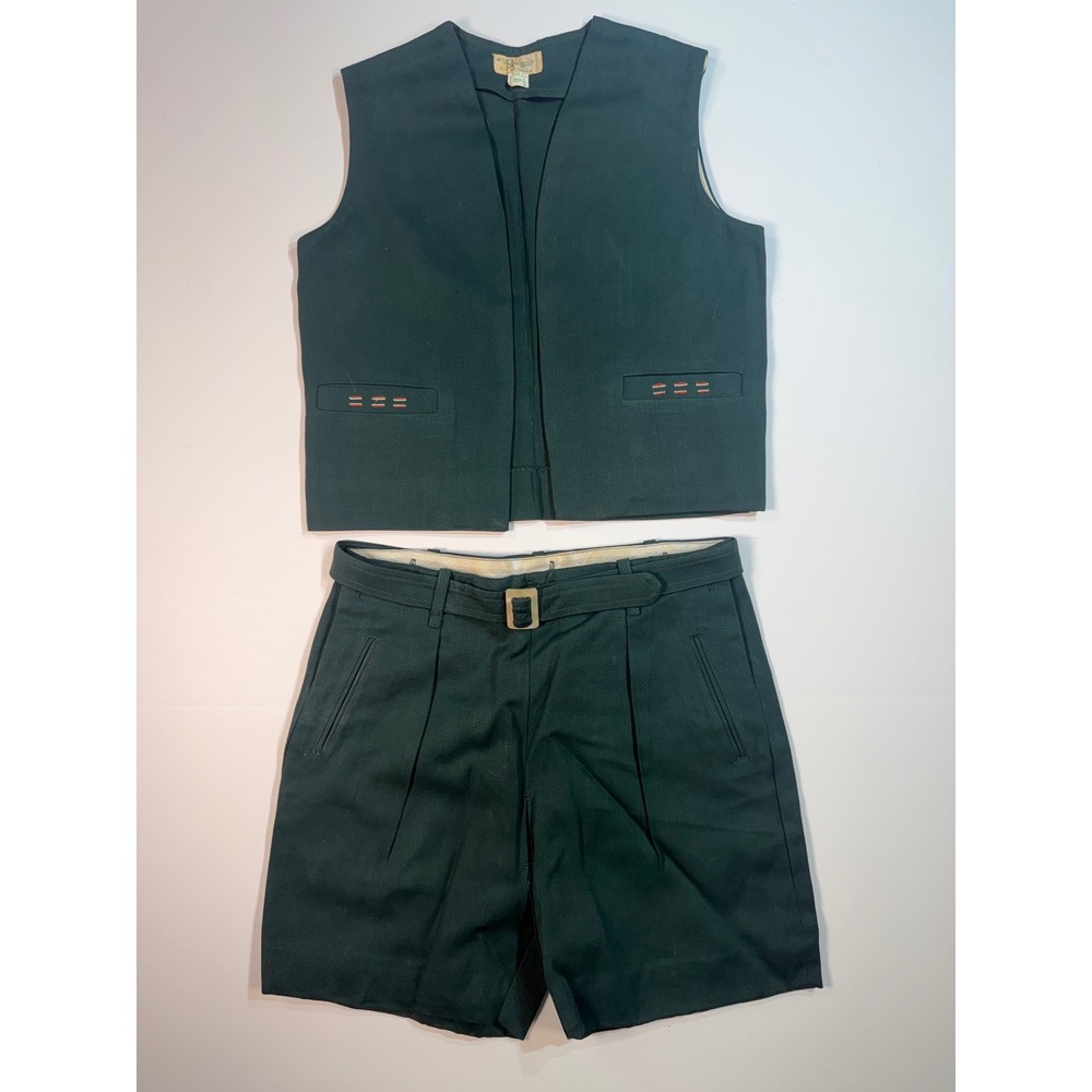 True Vintage El Hogar de la Habana Kids Vest and Shorts Set Green Cuba Size 10